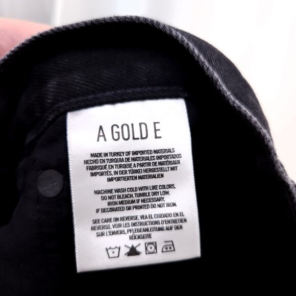 AGOLDE Straight Leg Jeans Women’s 29 Distress Black Button Fly Mid Rise Denim - Picture 13 of 15